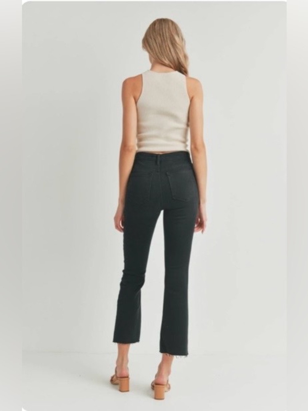 NWT Just Black Denim Tonal Crop Flare in Black, Size 26 - Picture 5 of 16